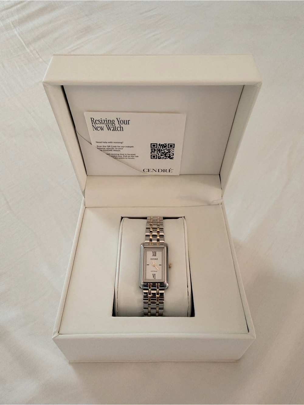 Two-Tone Rectangular Bracelet Watch - Silver/Gold